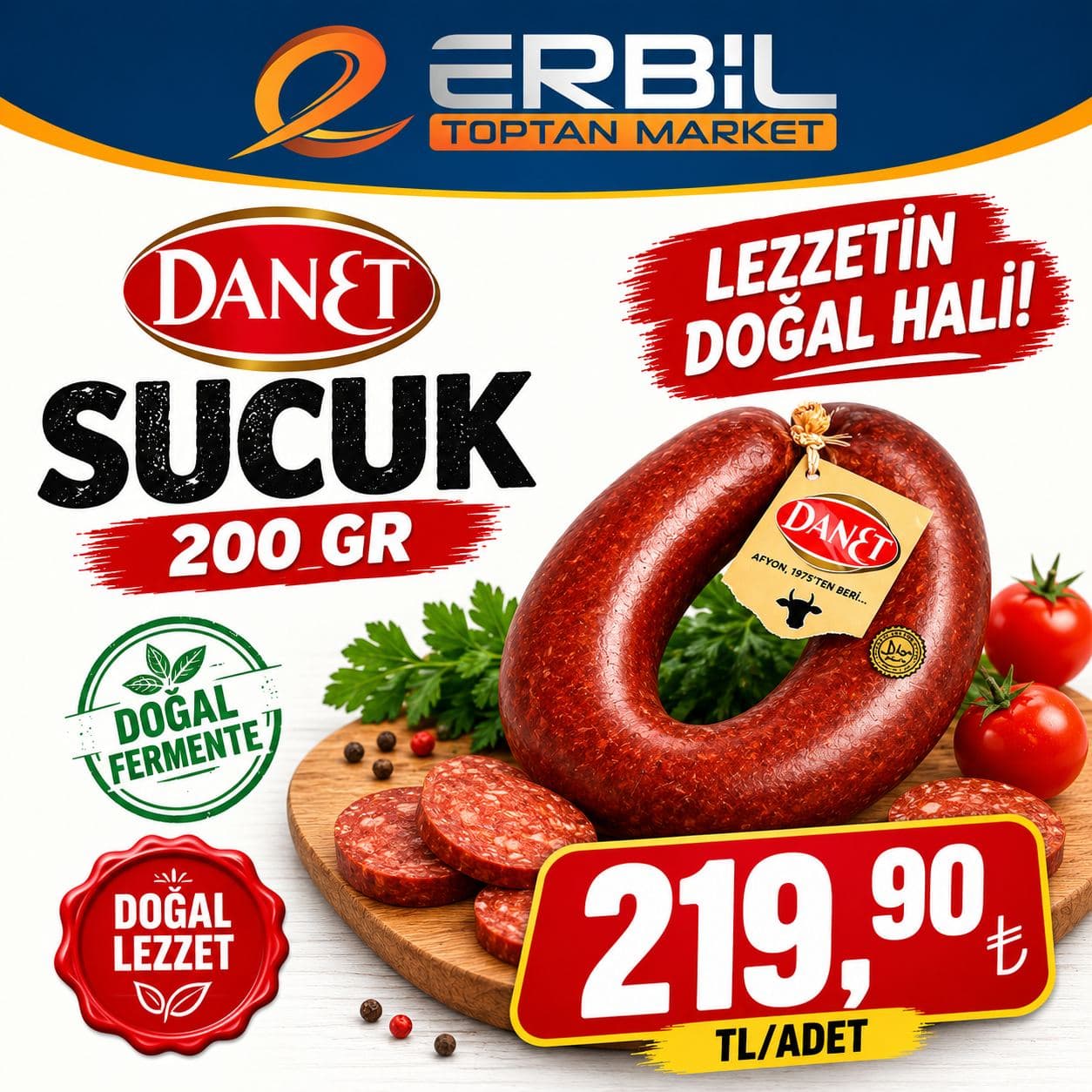 Danet sucuk 200 gr Fermante