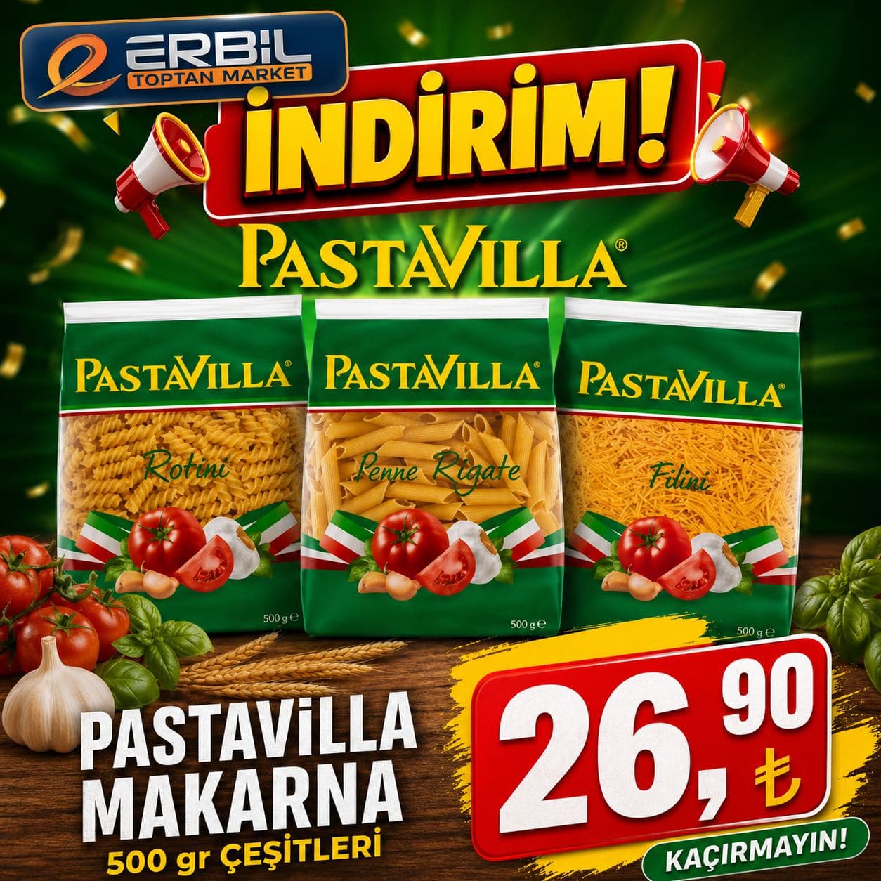 Pastavilla Makarna 500 gr çeşitleri