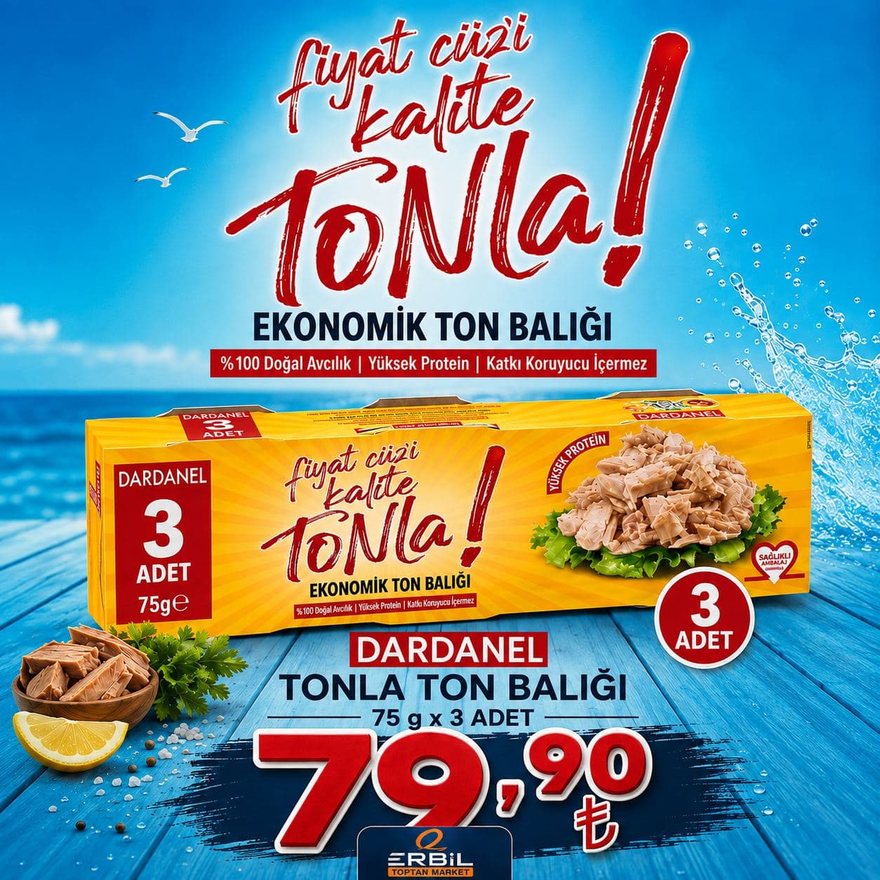 DARDANEL TONLA TON BALIGI (3x75 gr.) eko.acılı
